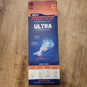 Redi-Thotics Ultra Orthotic Insoles Sz F Men 11-13.5/W12 New Double Density Firm